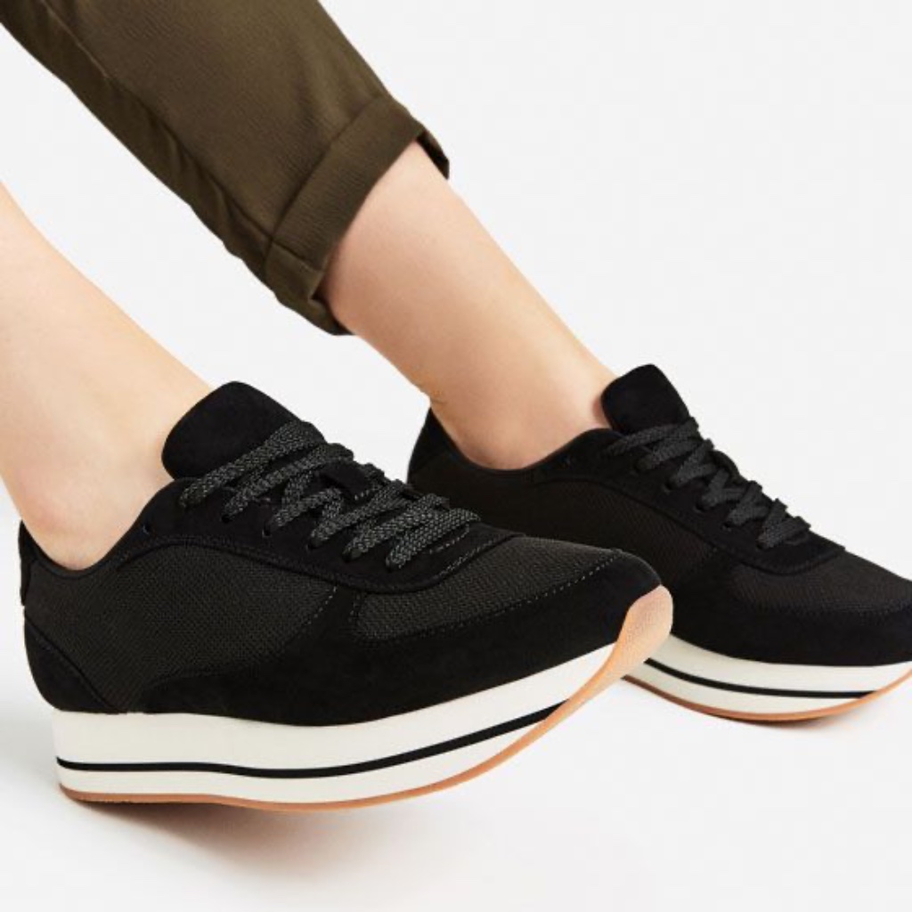 Zara Basic Black Platform Sneaker